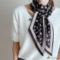 Double small floating ribbon silk scarf female new satin neck scarf printed headscarf decorative hai