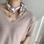 Double small floating ribbon silk scarf female new satin neck scarf printed headscarf decorative hai
