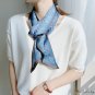Double small floating ribbon silk scarf female new satin neck scarf printed headscarf decorative hai