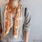 Puffy ribbon silk scarf women spring and autumn double layer small neck scarf printing students fash