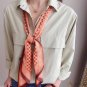 Ribbon small silk scarf female new satin print double layer small neck scarf decorative headscarf ha