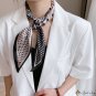 New satin small silk scarf women butterfly print narrow hair band flow decorative neck scarf thin lo