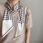 Double small silk scarf women spring satin small long scarf oblique angle small long scarf hair band
