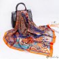 Silk scarf women spring and summer imitation silk satin large square scarf hair wealthy tree printed