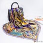 Silk scarf women spring and summer imitation silk satin large square scarf hair wealthy tree printed