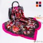 Silk scarf female new simulation silk 90cm large square scarf literary retro printing scarf shawl he