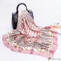 Silk scarf female season new simulation silk satin thousand bird grid printing large square scarf tu
