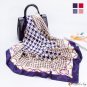 Silk scarf female season new simulation silk satin thousand bird grid printing large square scarf tu