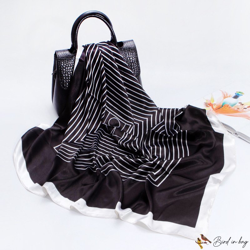 Silk scarf female season new satin back print large square scarf headscarf shawl