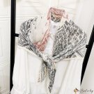 Silk scarf female new pleated simulation silk printing square scarf spring and summer casual headsca
