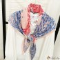 Silk scarf female new pleated simulation silk printing square scarf spring and summer casual headsca