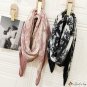 Season new pressure wrinkle square scarf 90cm imitation cotton linen hand feeling scarf literary ret