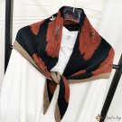New fashion silk scarf female simulation silk satin printing imitation cotton linen scarf pleated sq