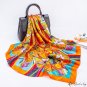 Spring and summer new simulation silk scarf female printing square scarf 90cm headscarf retro shawl