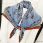 Silk scarf female 90cm large square scarf simulation silk satin pleated print headscarf wear shawl s