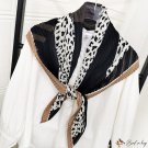 Pleated square scarf 90cm new imitation cotton linen feel scarf leopard print wear silk scarf thin s