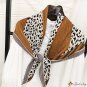 Pleated square scarf 90cm new imitation cotton linen feel scarf leopard print wear silk scarf thin s