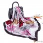 90cm silk scarf female simulation silk small square scarf lotus flower printing satin headscarf shaw