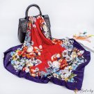 90cm silk scarf printing large square scarf new ladies scarf simulation silk headscarf