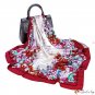 90cm silk scarf printing large square scarf new ladies scarf simulation silk headscarf