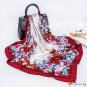 90cm silk scarf printing large square scarf new ladies scarf simulation silk headscarf