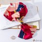 Silk scarf hair ribbon women's small long double layer floating belt vintage narrow strip simulation