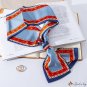 Autumn and winter thin long section small neck scarf silk scarf female new double-sided ribbon print