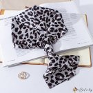 Leopard print small silk scarf long scarf female spring double layer floating belt small neck scarf 