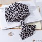 Leopard print small silk scarf long scarf female spring double layer floating belt small neck scarf 