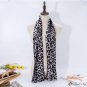 Leopard print small silk scarf long scarf female spring double layer floating belt small neck scarf 