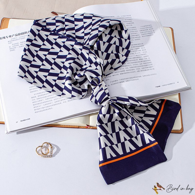 Autumn and winter new thin narrow long strip small silk scarf women's fashion narrow strip double la