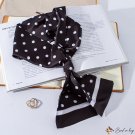 Spring and autumn new thin and narrow long strip flat corner floating fashion polka dot print scarf 