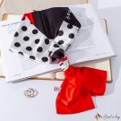 Autumn and winter thin section polka dots spell color printing small silk scarf female thin narrow l