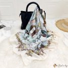 Spring and summer new satin printing 90cm square scarf simulation silk twill female large square sca
