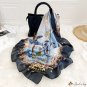 Spring and summer new satin printing 90cm square scarf simulation silk twill female large square sca