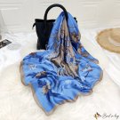 Floral simulation silk satin 90cm large shawl scarf spring and summer fashion thin shawl silk scarf 