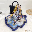 Wind printing ladies silk scarf shawl Dunhuang elements shawl 90cm simulation silk satin square scar