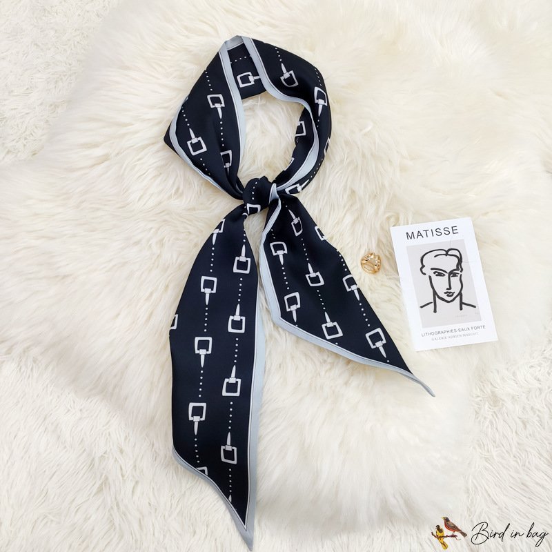 Spring and autumn models collar scarf long scarf scarf decorative literature small silk scarf female