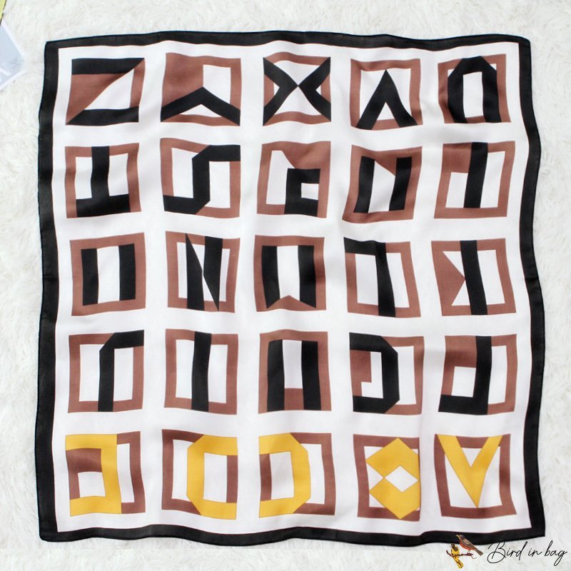 70cm small square scarf silk scarf ladies print letters simple satin chiffon scarf