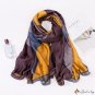 Spring new satin silk scarf women's print color blocking print shawl Mother's Day long scarf