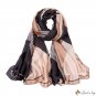Spring new satin silk scarf women's print color blocking print shawl Mother's Day long scarf