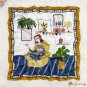 Small square scarf illustration silk scarf female print scarf