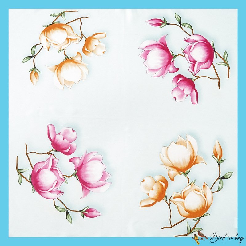 Spring satin printing small square scarf simulation silk printing small silk scarf neck scarf