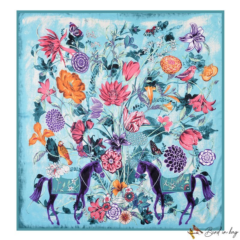 ScarfEBAY new 130cm large square scarf Muslim scarf silk scarf vacation travel sun screen shawl