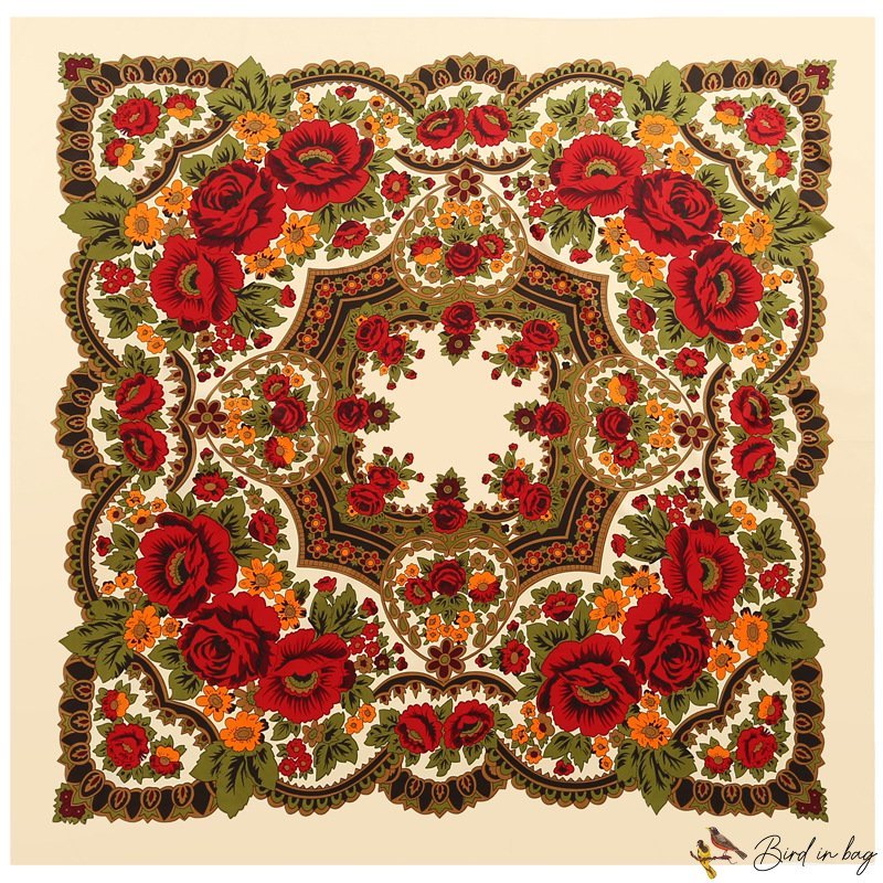 New 130cm Scarf twill silk bohemian floral ladies square scarf scarf