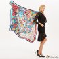 2018 new silk scarf twill silk Nepalese ethnic wind oil painting large square scarf 130cm summer sun