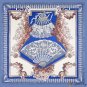 New square scarf female vintage lace fan print silk scarf 130cm travel shawl