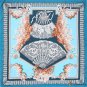 New square scarf female vintage lace fan print silk scarf 130cm travel shawl
