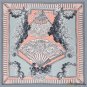 New square scarf female vintage lace fan print silk scarf 130cm travel shawl