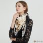 New square scarf female vintage lace fan print silk scarf 130cm travel shawl